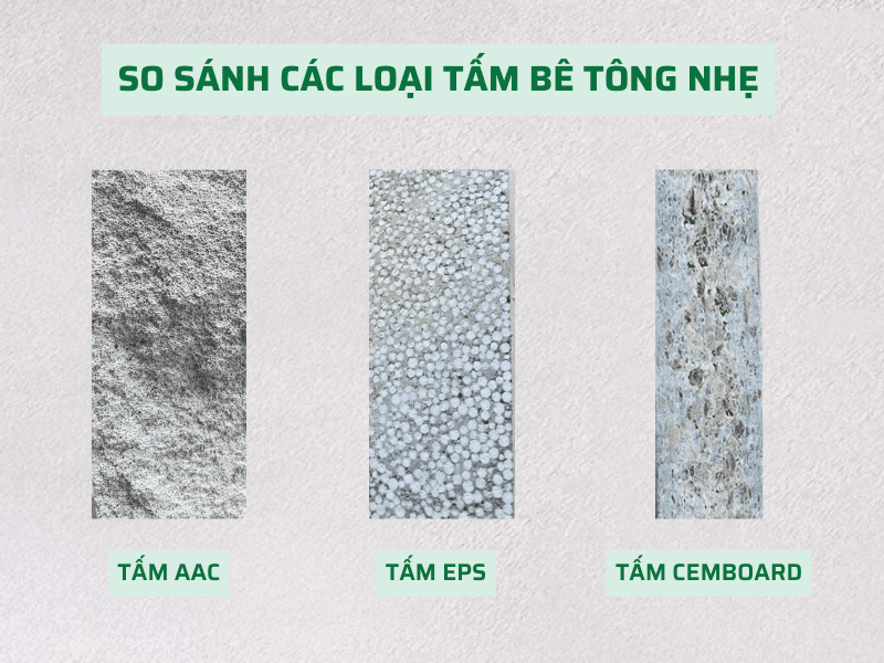 Tấm AAC epanel so với các loại tường khác