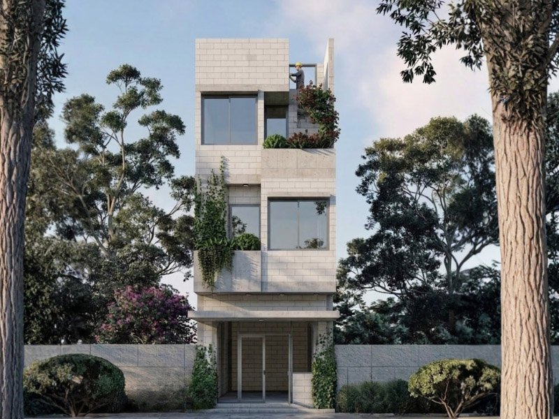 nhà phố xây gạch AAC