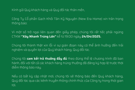 TB CHẤM DỨT CHƯƠNG TRÌNH XNTL